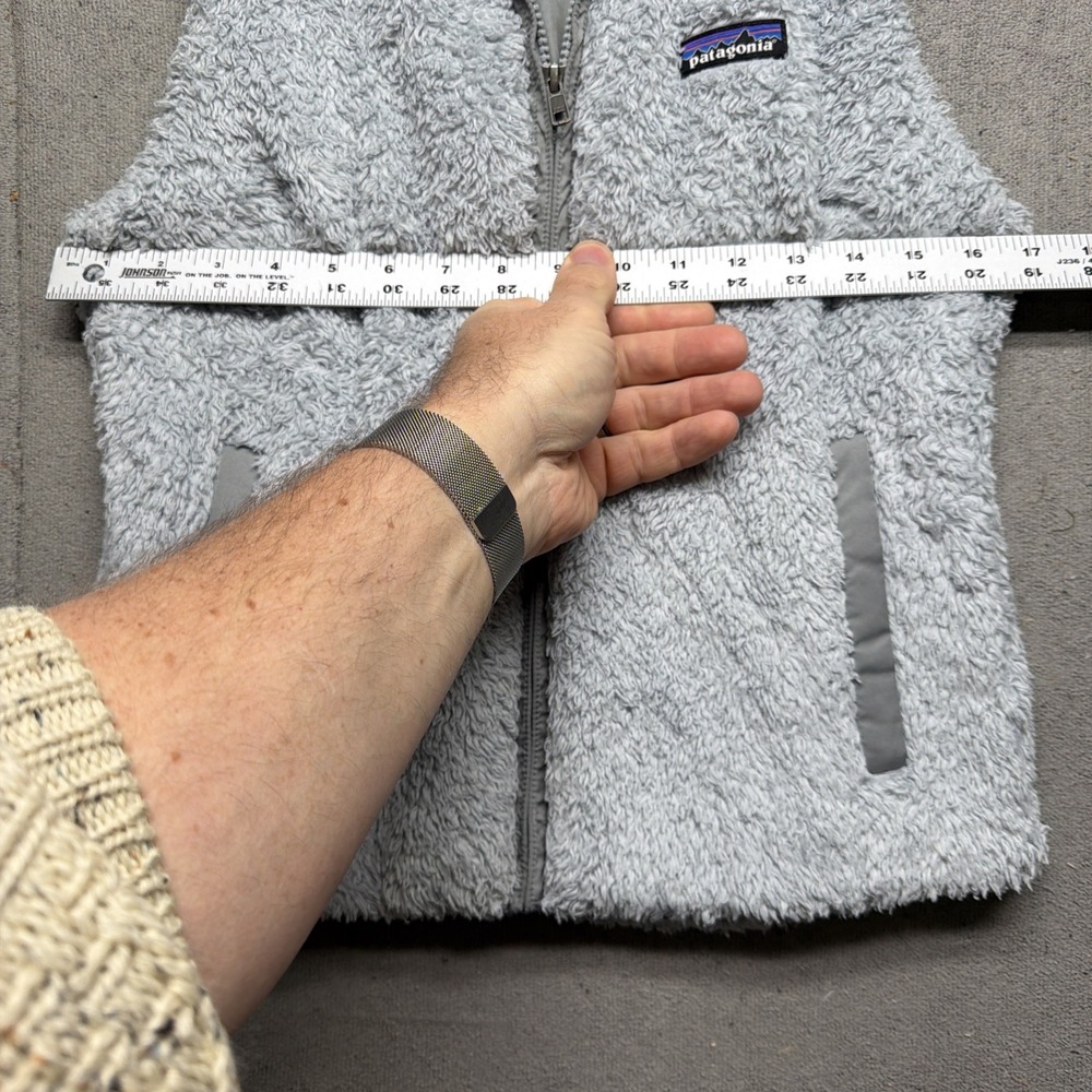 Patagonia Vest Los Gatos Fleece Gray‎ Full Zip High Pile Womens Small - Picture 4 of 9